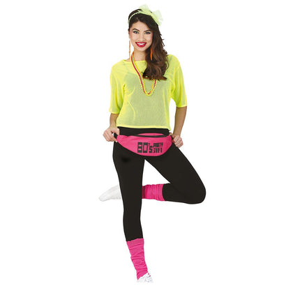 T/shirt a rete Giallo Neon Corta L