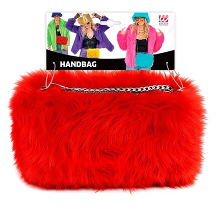 BORSA A MANO LUNGA IN PLUSH ROSSA