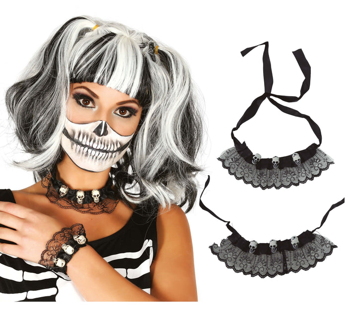 Bracciale e girocollo Halloween Skull