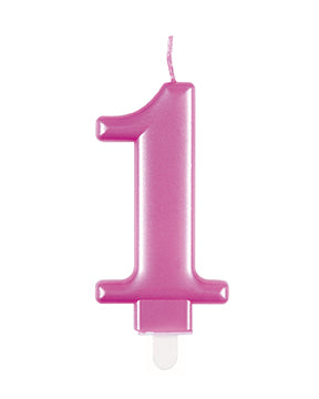Candela 1 anno rosa 12 cm
