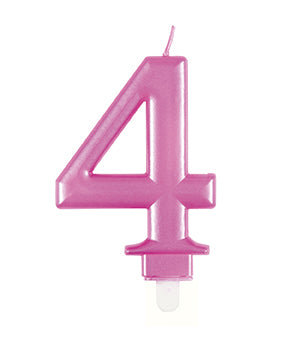 Candela 4 anni rosa 12 cm