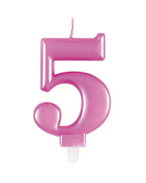 Candela 5 anni rosa 12 cm