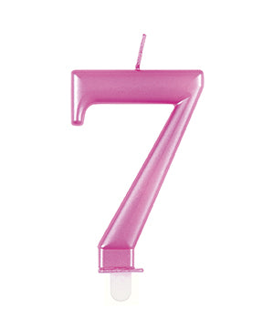 Candela 7 anni rosa 12 cm