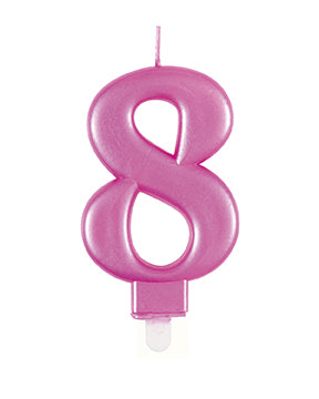 Candela 8 anni rosa 12 cm