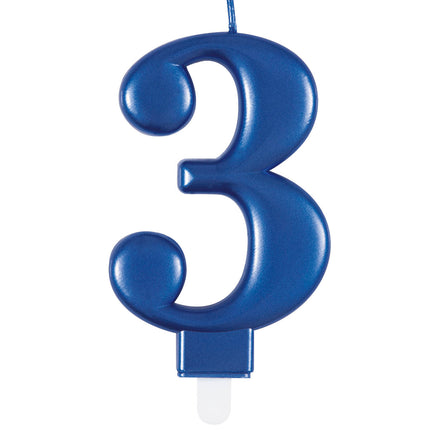 candela 3 anni blu 12 cm