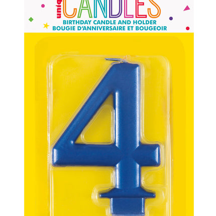candela 4 anni blu 12 cm