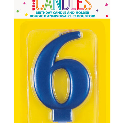 candela 6 anni blu 12 cm