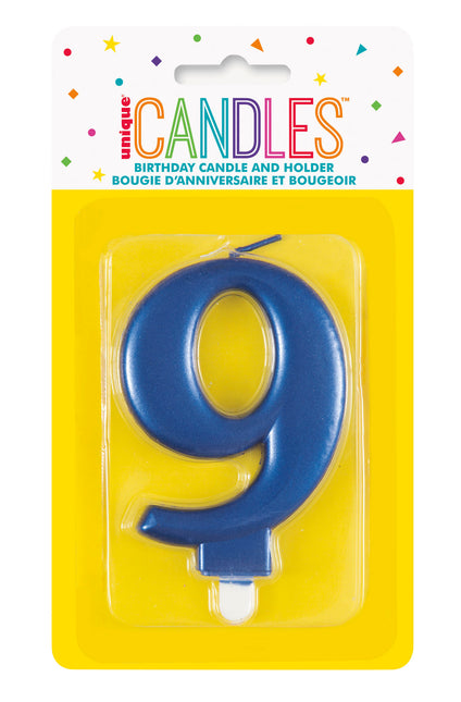 candela 9 anni blu 12 cm