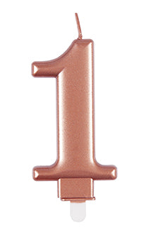 Candela 1 Anno Oro Rosa 10cm
