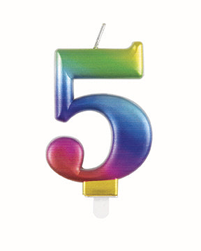 Candela 5 anni Arcobaleno 9,5 cm