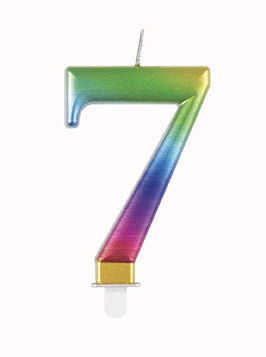 Candela 7 anni Arcobaleno 9,5 cm