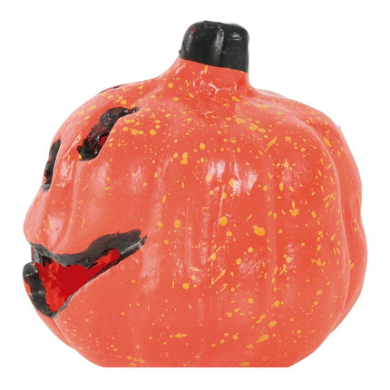Zucca di Halloween Deluxe con luce 15 cm