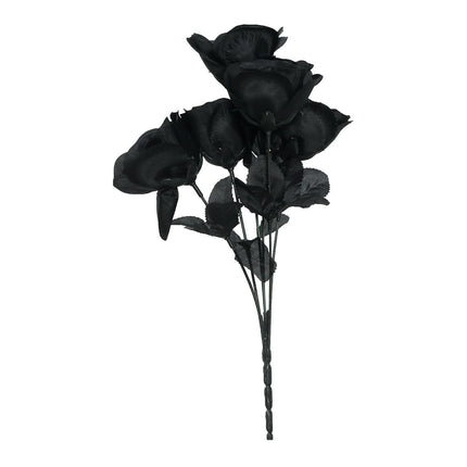 Ramo di rose nere di Halloween 35 cm
