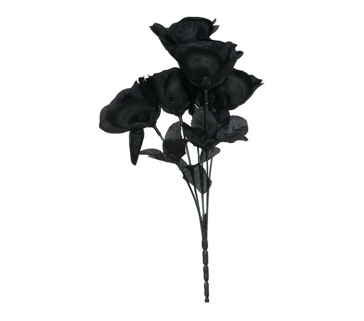 Ramo di rose nere di Halloween 35 cm