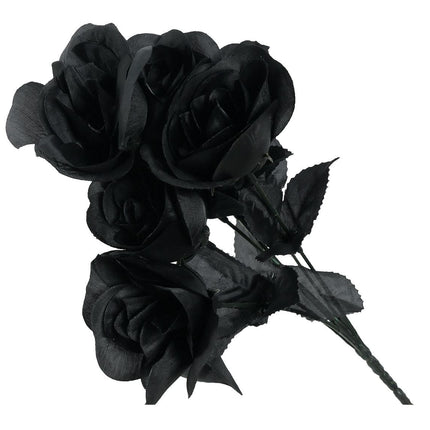 Ramo di rose nere di Halloween 35 cm