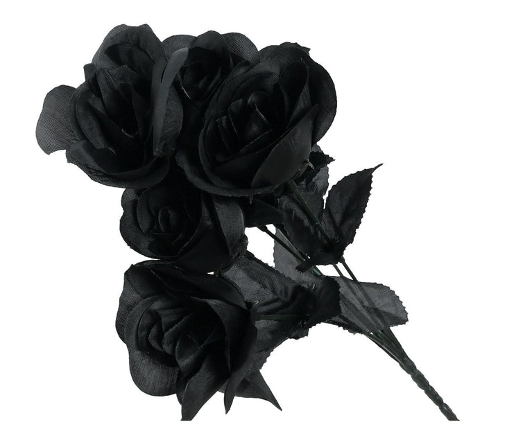 Ramo di rose nere di Halloween 35 cm