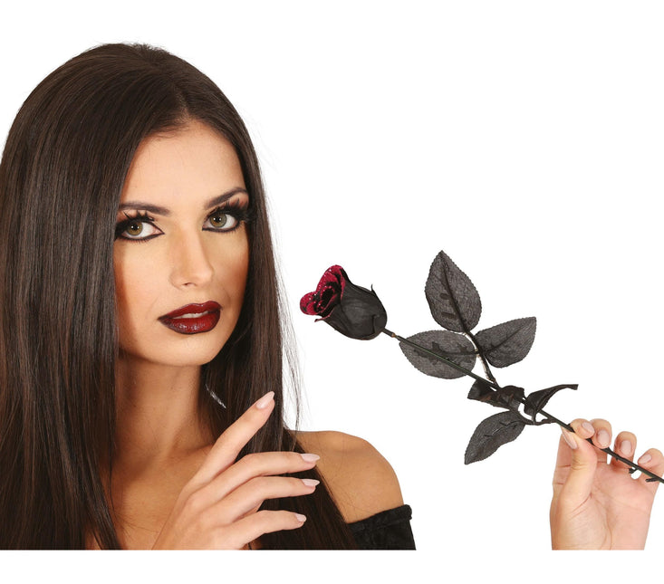 Rosa nera di Halloween 42 cm