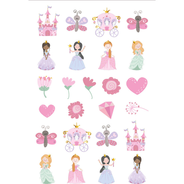Tatuaggi finti di principesse 25 pezzi