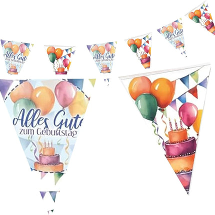 Ghirlanda "Happy Birthday" colorata, 4 m