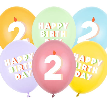 2 Jaar Ballonnen 30cm 50st van Partydeco koop je bij Partywinkel