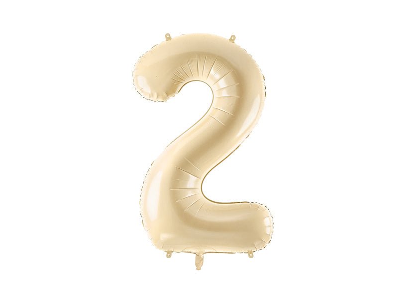 2 Jaar Cijfer Ballon Beige Leeg 72cm van Partydeco koop je bij Partywinkel