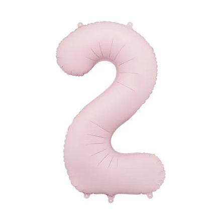 2 Jaar Cijfer Ballon Lichtroze Leeg 86cm van Partydeco koop je bij Partywinkel