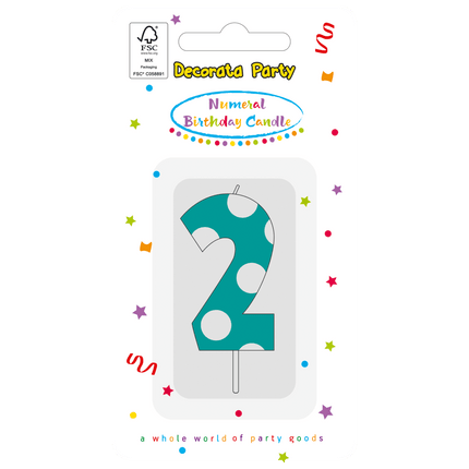 2 Jaar Kaars Lichtblauw van Procos koop je bij Partywinkel