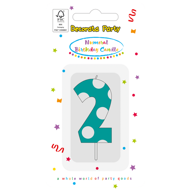 2 Jaar Kaars Lichtblauw van Procos koop je bij Partywinkel