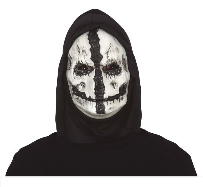 Maschera di Halloween in bianco e nero Teschio