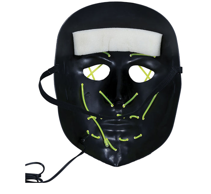 Maschera di Halloween verde nera con luce