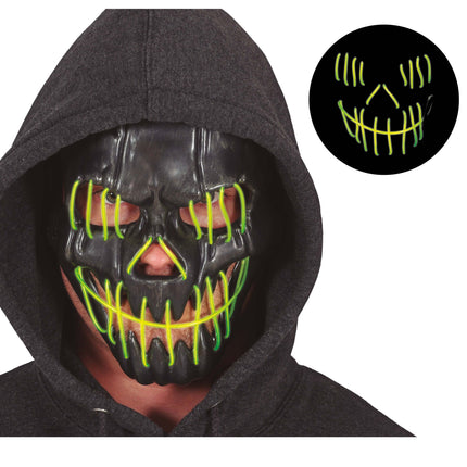 Maschera di Halloween che sorride con la luce
