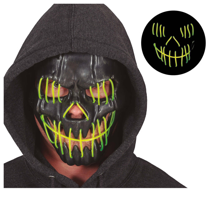 Maschera di Halloween che sorride con la luce