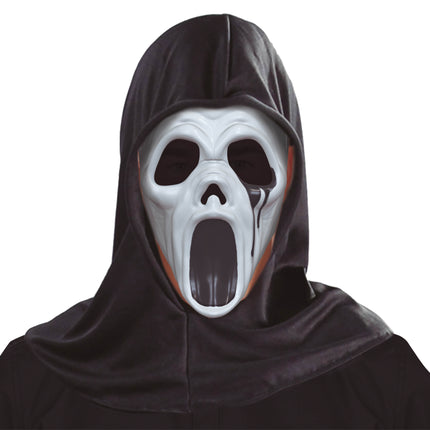 Maschera di Halloween assassina con cappuccio