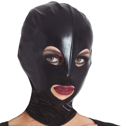 Passamontagna nero in vinile