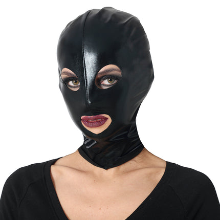 Passamontagna nero in vinile