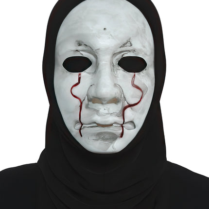 Halloween Masker Zwart Wit Killer Met Capuchon