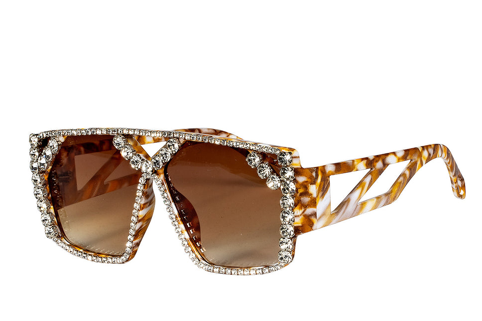 Occhiali marroni Strass
