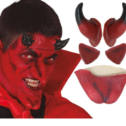Adesivi viso Halloween Diavolo