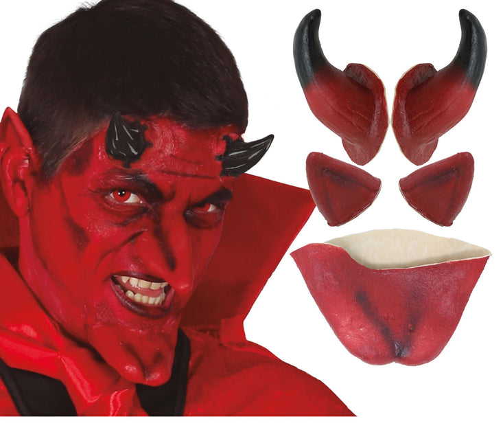 Adesivi viso Halloween Diavolo