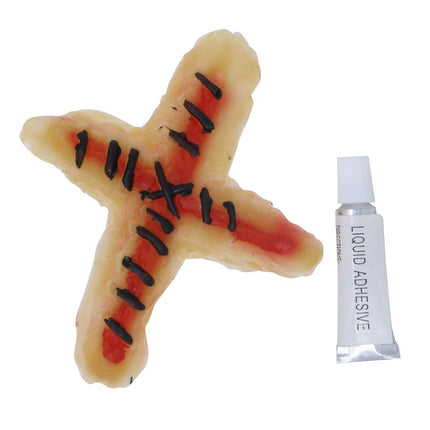 Cicatrice a croce cucita di Halloween