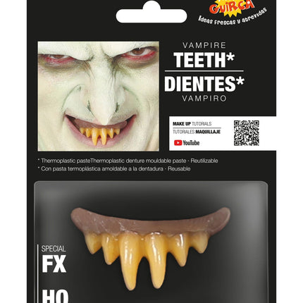 Denti da vampiro di Halloween gialli