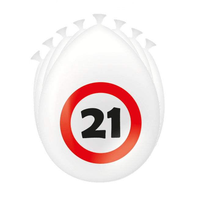 21 Jaar Ballonnen Verkeersbord 30cm - Partywinkel - 8716764235238