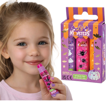 Lucidalabbra di Halloween per bambini, confezione da 3