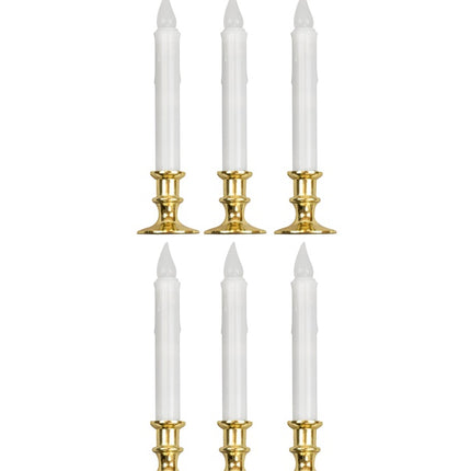 SET DI 6 CANDELE BIANCHE CON LUCE INTERMITTENTE E TIMER 23 CM