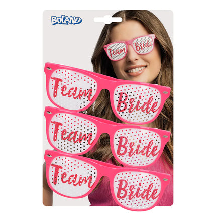 Set di 3 occhiali da festa "Team bride"
