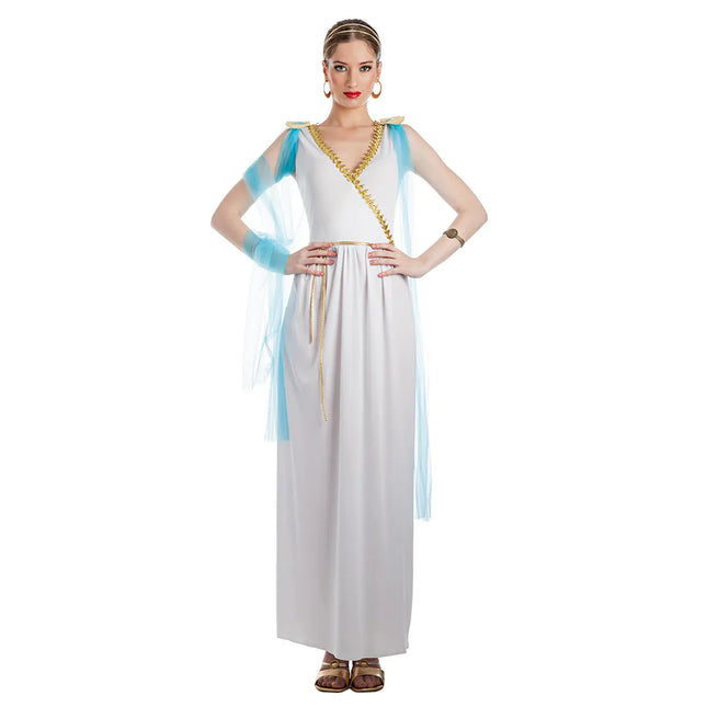 Abito "Dea greca" blu e bianco Aretha