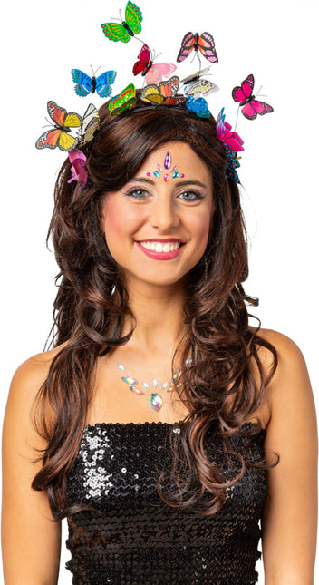 Cerchietto per capelli a farfalla colorato