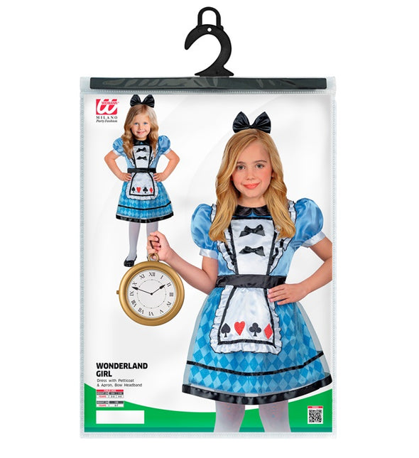 Costume da ragazza del paese delle meraviglie blu