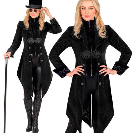 GIACCA GOTICA IN VELLUTO NERO DA DONNA