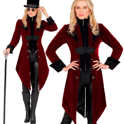 GIACCA GOTICA IN VELLUTO BORDEAUX DA DONNA